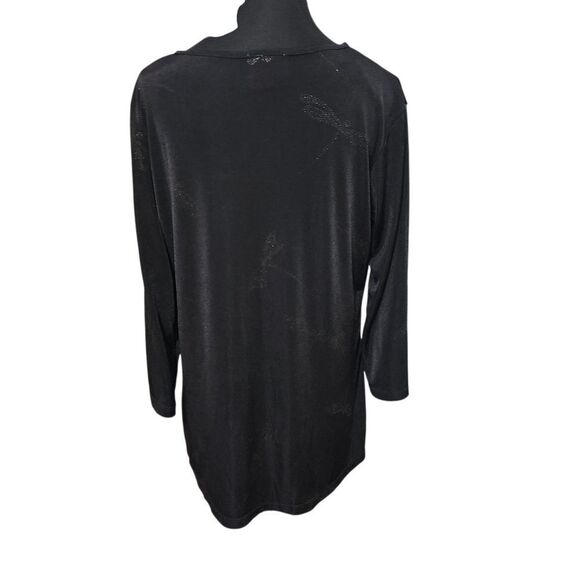 Quacker Factory Slinky Top Small Medium Black Dragonfly Dragonflies Shirt - Picture 6 of 8